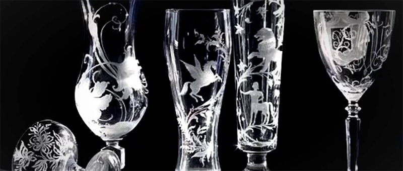 хімічне матування на келихах — декоративні візерунки та орнаменти на склі