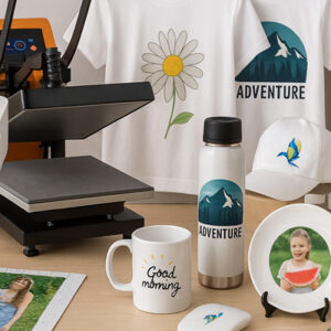 сублімація на футболках, чашках і сувенірах — обладнання та готова продукція