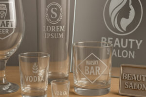 хімічне матування на склі — матові логотипи на келихах і скляній продукції