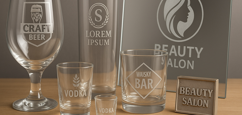 хімічне матування на склі — матові логотипи на келихах і скляній продукції
