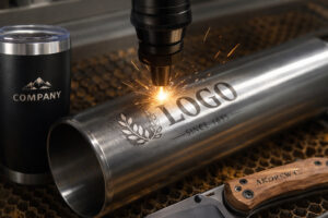 лазерне гравіювання на металі — процес нанесення логотипу лазером на термочашку