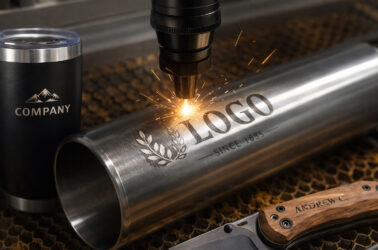 лазерне гравіювання на металі — процес нанесення логотипу лазером на термочашку
