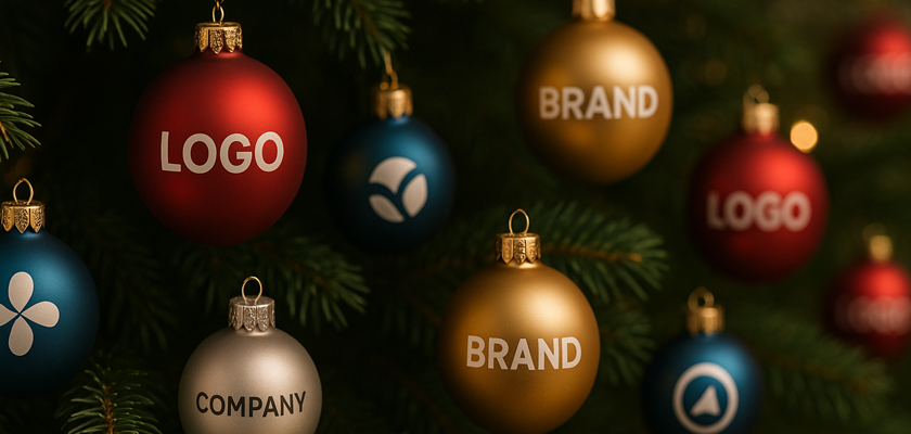Ялинкові кулі з логотипом