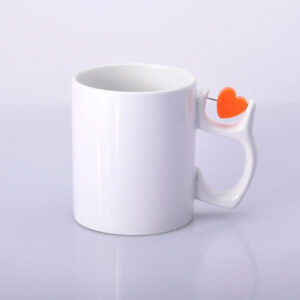 Кружка для сублімації з серцем на ручці 330 мл