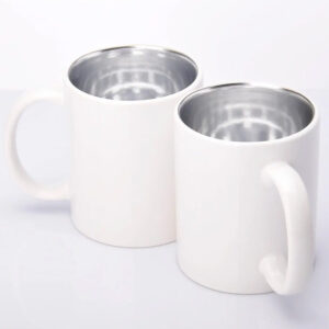 Кружка для сублімації металізована всередині срібло 330 мл