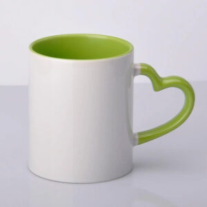 Чашка сублімаційна кольорова всередині і ручка "серце"
