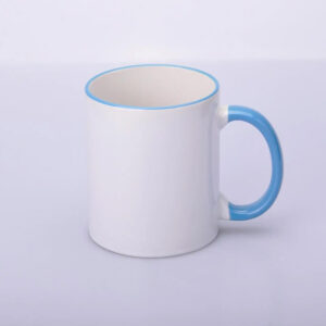 Чашка для сублімації кольоровий обідок і ручка 330 мл