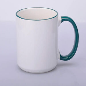 Кружка для сублімації кольоровий обідок і ручка 425 мл