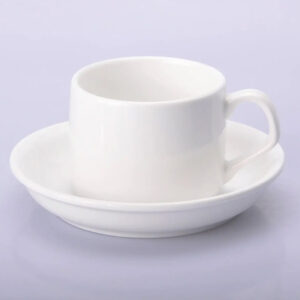 Чашка кавова з блюдцем для сублімації біла 130 мл