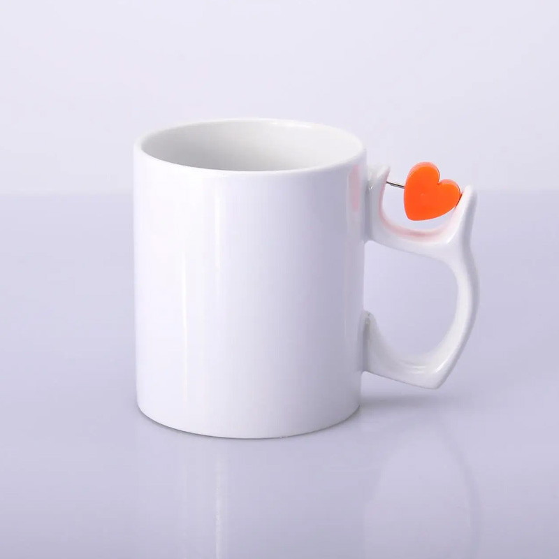 Кружка для сублімації з серцем на ручці 330 мл