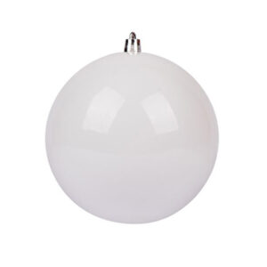 Ялинкова кулька пластикова біла перламутрова 12 см