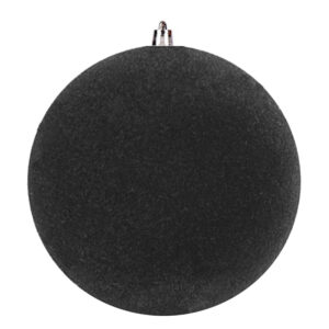 Ялинкова кулька пластикова ФЛОК чорна бархатна 16 см