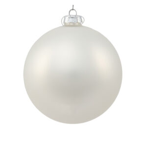 Ялинкова куля скляна біла матова 12 см