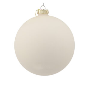 Ялинкова куля скляна біла молочна 12 см