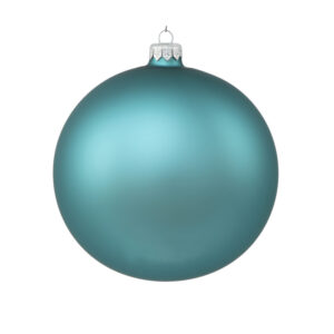 Ялинкова куля скляна блакитний туман 12 см