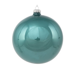 Ялинкова куля скляна блакитний туман глянцева 12 см