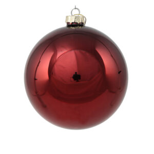 Ялинкова куля скляна бордова глянцева 12 см