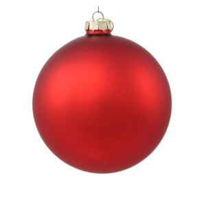 Ялинкова куля скляна червона матова 12 см