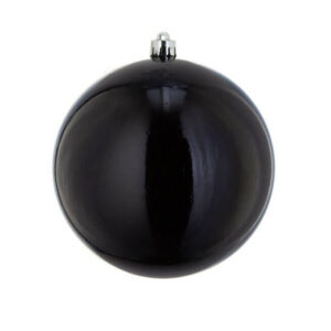 Ялинкова куля скляна чорна глянцева 12 см