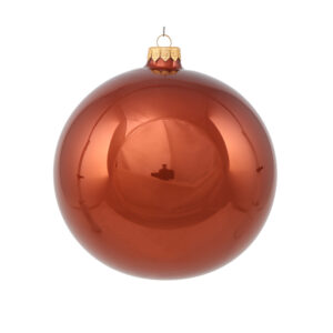 Ялинкова куля скляна коричнева глянцева 12 см