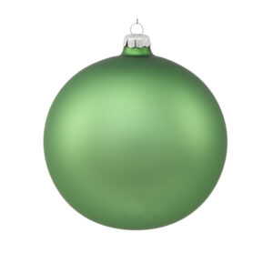 Ялинкова куля скляна лугова зелена матова 12 см