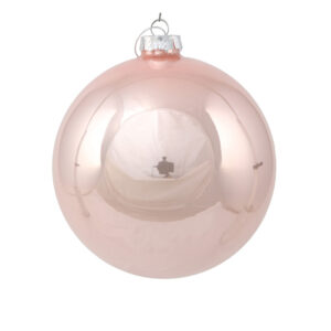 Ялинкова куля скляна рожева глянцева 12 см
