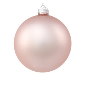 Ялинкова куля скляна рожева матова 12 см