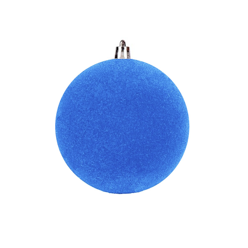 Ялинкова кулька пластикова ФЛОК блакитна бархатна 10 см