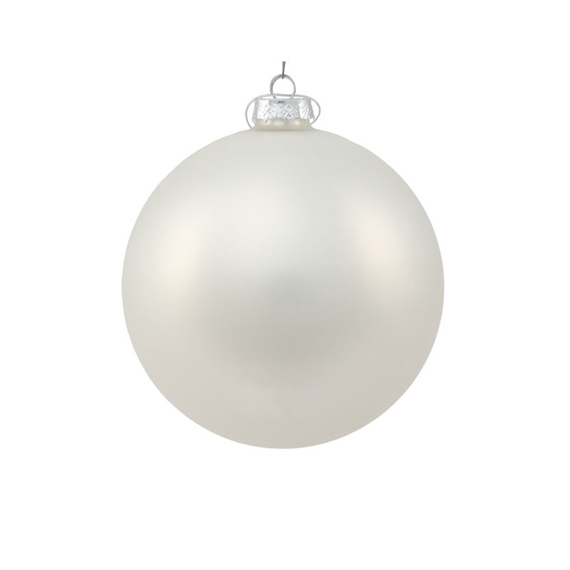 Ялинкова куля скляна біла матова 10 см