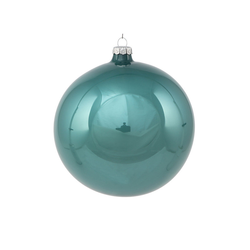 Ялинкова куля скляна блакитний туман глянцева 10 см