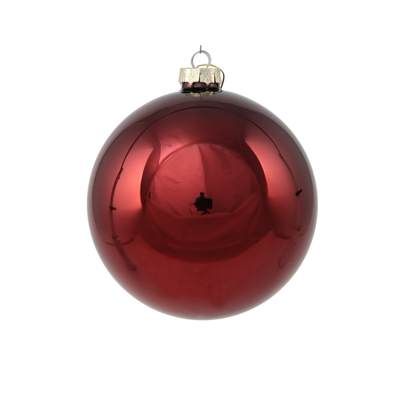Ялинкова куля скляна бордова глянцева 10 см