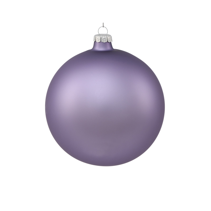 Ялинкова куля скляна лавандова матова 10 см