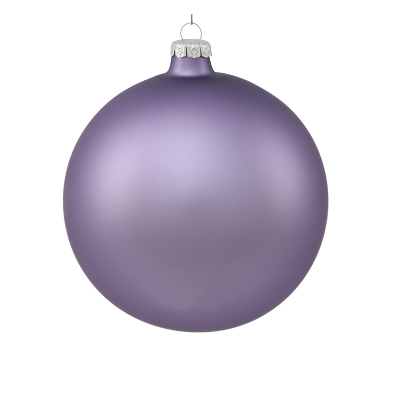 Ялинкова куля скляна лавандова матова 12 см