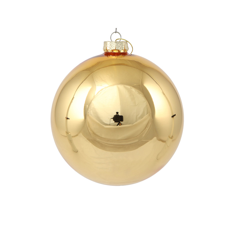 Ялинкова куля скляна золота глянцева 10 см
