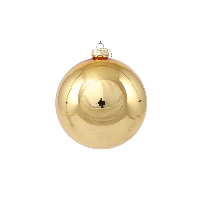Ялинкова куля скляна золота глянцева 8 см