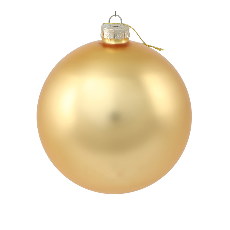 Ялинкова куля скляна золота матова 12 см