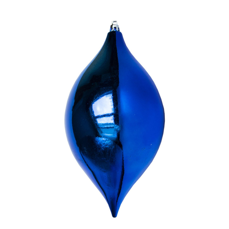 Ялинкова прикраса пластикова вулична велика “Крапля” 21 см синя
