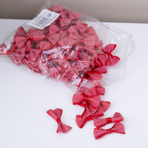 Текстильні бантики для ялинкових куль червоні