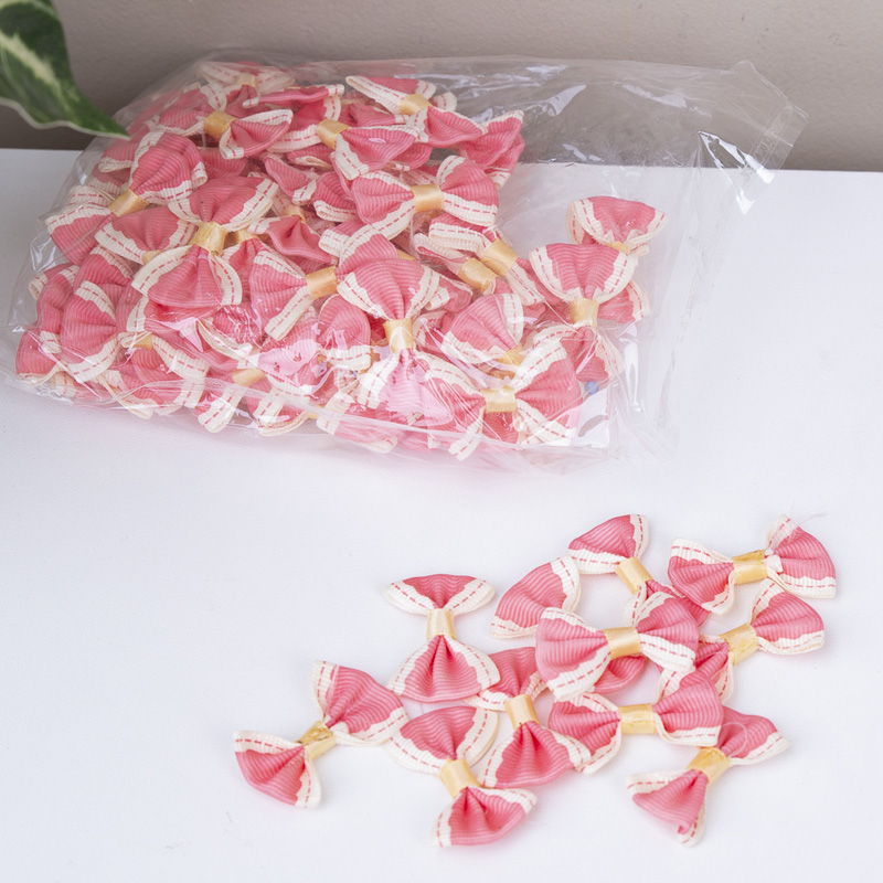 Текстильні бантики для ялинкових куль коралові