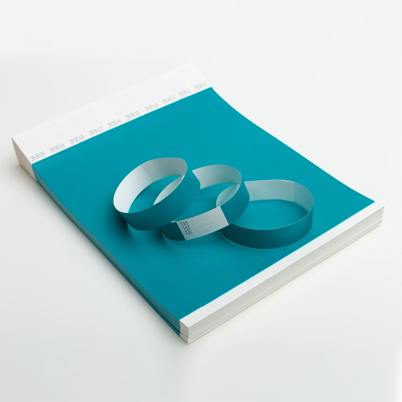 Контрольні браслети TYVEK колір аква з логотипом