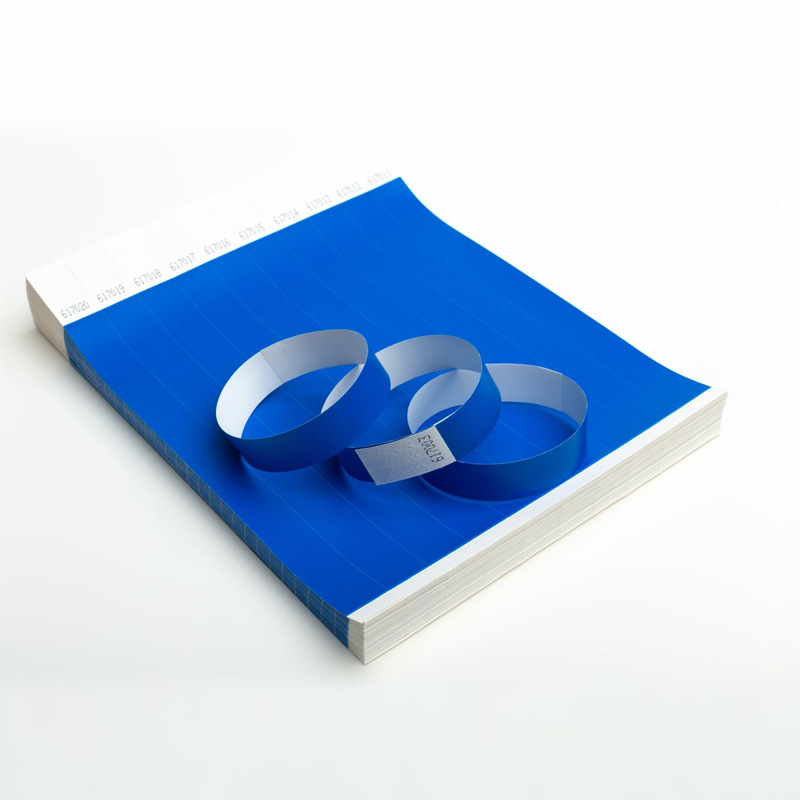 Контрольні браслети TYVEK колір синій з логотипом