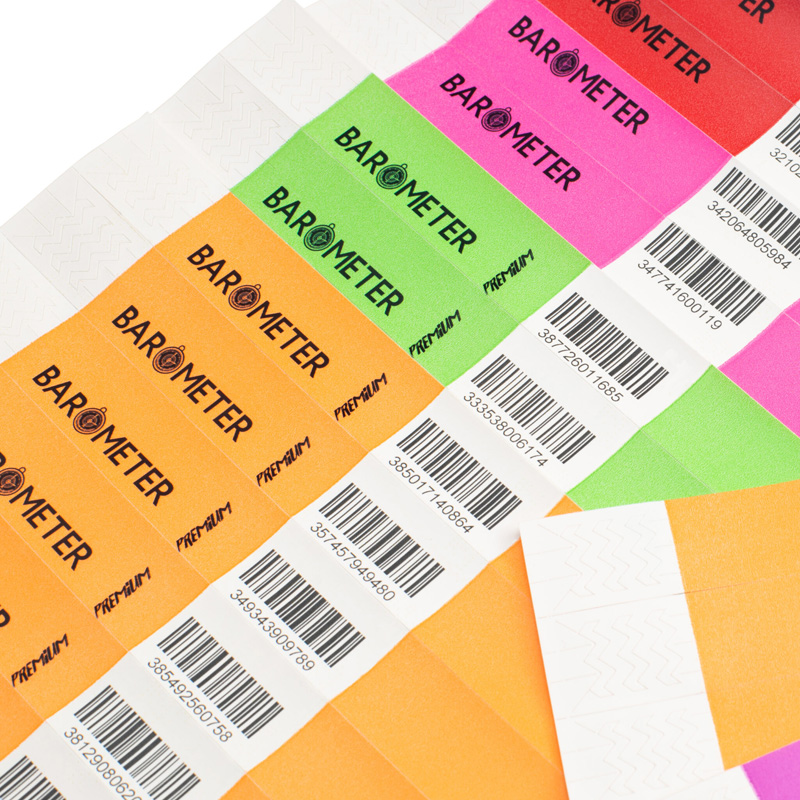 Контрольні браслети TYVEK з персональним штрих-кодом