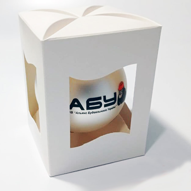 Самозбірна картонна коробочка для ялинкових куль приклад