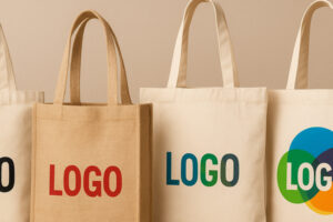 Друк логотипу на еко-сумках різних типів — шопери з бавовни та джуту з нанесенням логотипу