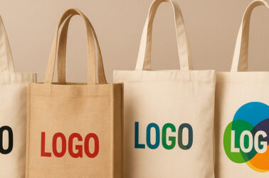 Друк логотипу на еко-сумках різних типів — шопери з бавовни та джуту з нанесенням логотипу