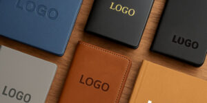 Друк логотипу на щоденниках з різними обкладинками — шкіряні та класичні варіанти