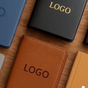 Друк логотипу на щоденниках з різними обкладинками — шкіряні та класичні варіанти