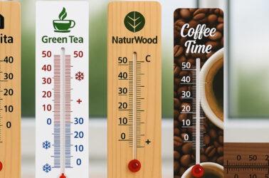 Друк логотипу на термометрах різних типів — кімнатні, декоративні та спеціалізовані моделі