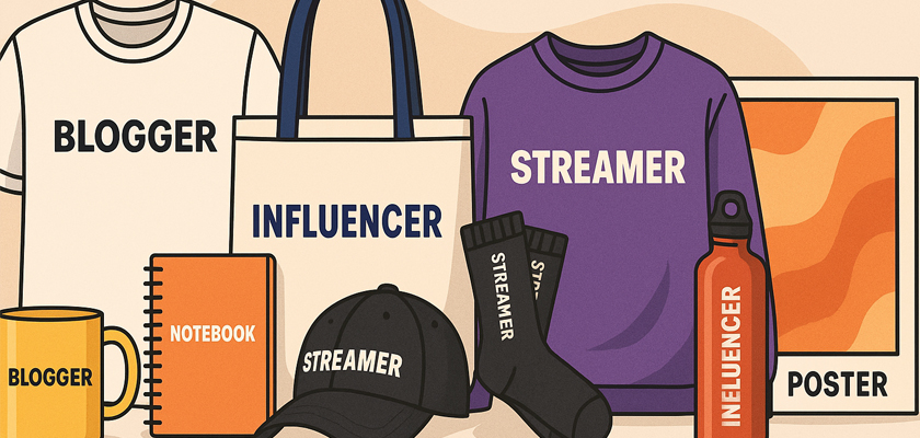 мерч для блогерів, інфлюенсерів, стрімерів