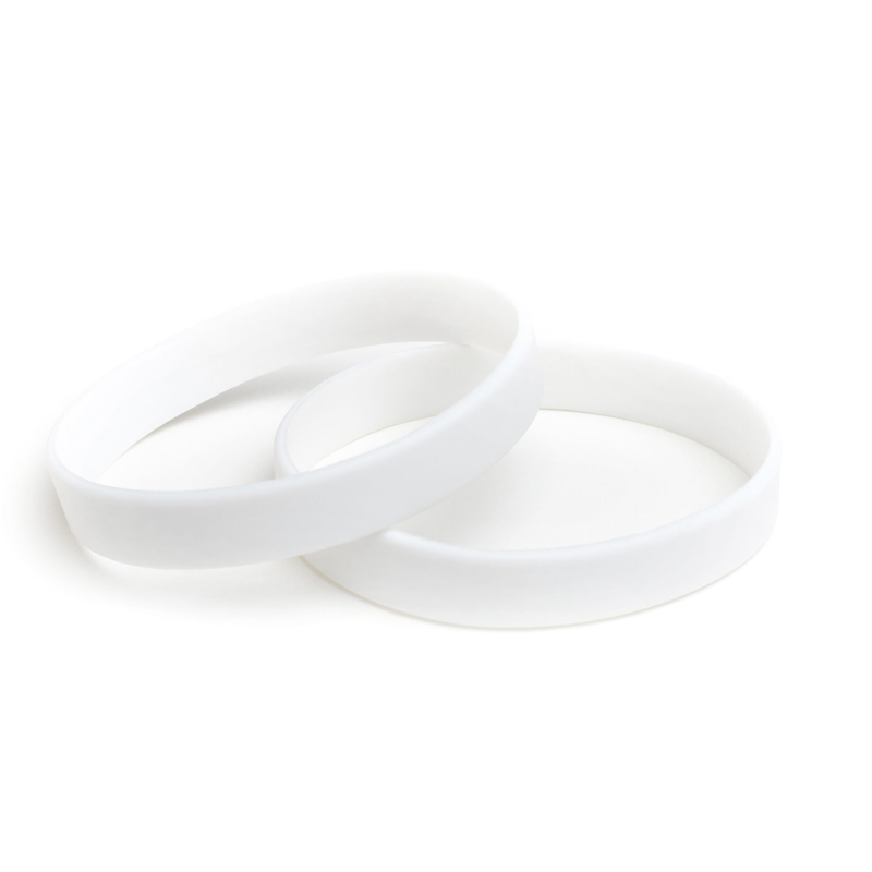 білі силіконові браслети з логотипом